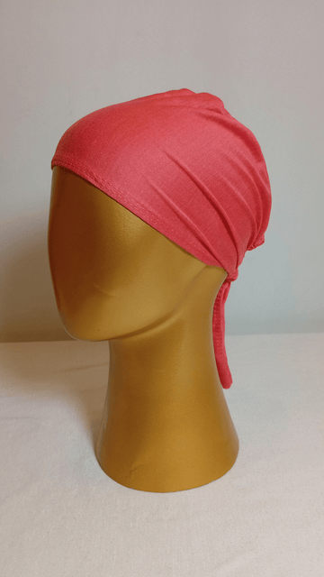 Plain Tie Back Cap  - Salmon Pink